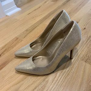 LOFT Gold High Heeled Pumps